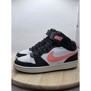 Nike Court Borough Mid 2 White Black Pink  Womens 7 CD7782-005S Sneakers GS 5.5Y